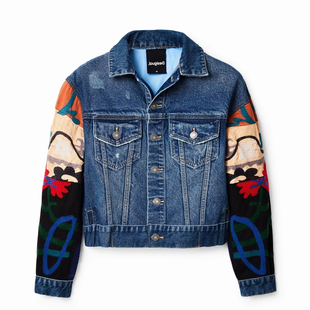 Size M NWT Desigual Sebastiana Denim Jacket - Picture 4 of 16
